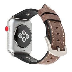 Avis Wewoo Bracelet en cuir véritable de Crowe Star gaufrage pour bracelet en cuir pour Apple Watch séries 3 et 2 et 1 42 mm (Kaki)