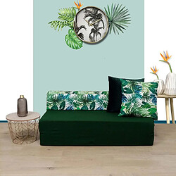 Jardindeco Chauffeuse double en coton coussin imprimé Deep jungle.