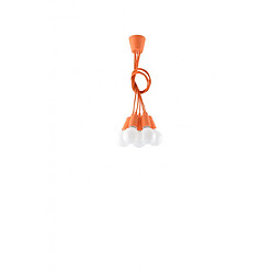 Luminaire Center Suspension DIEGO PVC orange 5 ampoules