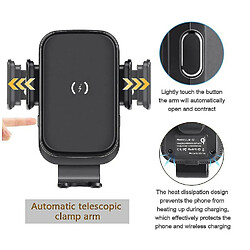 Avis Chrono Chargeur de voiture sans fil, chargeur de voiture Qi 15W, support de voiture sans fil à serrage automatique pour pare-brise, support de voiture compatible avec iPhone 12/12Pro/11/Xs Samsung S10/Note 10 (noir)