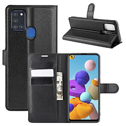 Etui en PU litchi grain cool noir pour votre Samsung Galaxy A21s