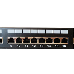 Kimex Panneau de brassage rack 19'', 24 ports RJ45, cat.6, Blindé pas cher