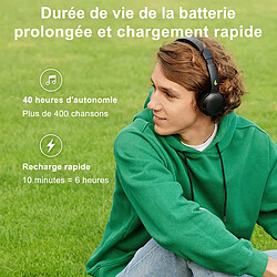 Acheter Écouteurs supra-auriculaires sans fil Edifier WH500 - Écouteurs Bluetooth V5.2 légers et pliables avec 40 heures de lecture de musique - Noir