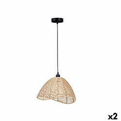 Gift Decor Suspension Naturel Rotin 60 W conique 220 -240 V 34 x 20 x 30 cm (2 Unités)