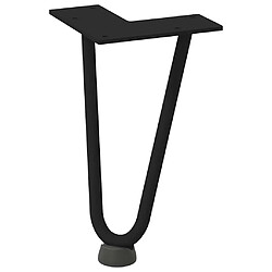 Avis vidaXL Pieds de table en forme d'épingle à cheveux 4 pcs noir 20 cm