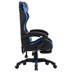 Avis Maison Chic Fauteuil de jeux vidéo avec repose-pied,Fauteuil Gamer du Bureau Bleu et noir Similicuir -MN86618