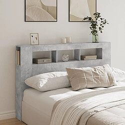 Avis Maison Chic Tête de lit scandinave à LED,meuble de chambre gris béton 160x18,5x103,5cm bois d'ingénierie -MN46068