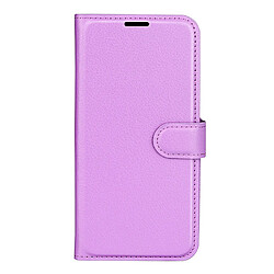 Etui en PU texture litchi, fermoir magnétique avec support violet pour votre Samsung Galaxy A03 (EU Version)