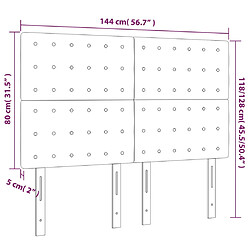 vidaXL Tête de lit à LED Blanc 144x5x118/128 cm Similicuir pas cher