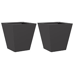 vidaXL Jardinières 2 pcs noir 30x30x30 cm acier