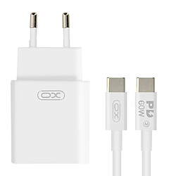 XO Chargeur Secteur USB-C Power Delivery 20W Compact avec Câble USB-C 60W Blanc