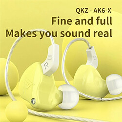 Acheter Qkz Ak6-X Casque De Sport Casque Intra-Auriculaire À Commande Filaire Avec Microphone Hifi Bass Music Gaming Earphone Jaune