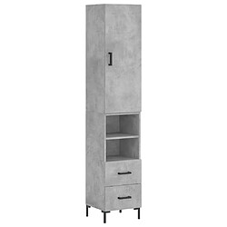 vidaXL Buffet haut Gris béton 34,5x34x180 cm Bois d'ingénierie