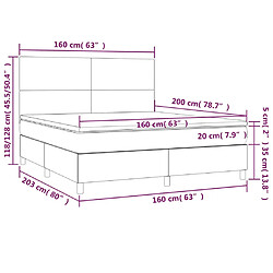 vidaXL Sommier à lattes de lit et matelas Vert foncé 160x200cm Velours pas cher