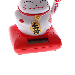 Avis solaire alimenté élever patte fortune chat animal figure jouet décor à la maison rouge