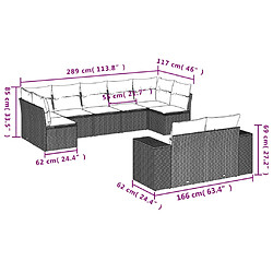 Acheter vidaXL Salon de jardin avec coussins 9 pcs marron résine tressée