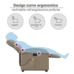 vidaXL Fauteuil inclinable de massage électrique cappuccino similicuir pas cher