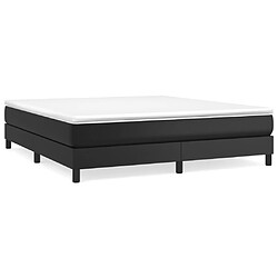 vidaXL Sommier à lattes de lit avec matelas Noir 180x200 cm Similicuir