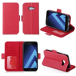 Xeptio Housse luxe Samsung Galaxy A5 2017 portefeuille rouge avec stand et porte cartes - Etui coque