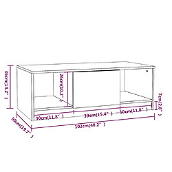 vidaXL Table basse chêne marron 102x50x36 cm bois d'ingénierie pas cher