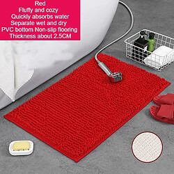 LUUCOZK Tapis de bain antidérapants, absorbants, à séchage rapide, décoration de salle de bain, AA8774 rouge-40X60CM