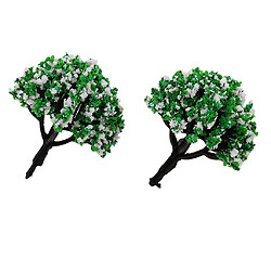 10 pièces modèle arbres de fleurs paysage vert paysage pour Diorama blanc vert pas cher