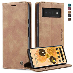 Etui en PU CASEME auto-absorbé magnétique, marron pour votre Google Pixel 6 Pro