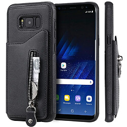 Wewoo Housse Coque Pour Galaxy S8 Plus Etui de protection antichoc couleur solide à double boucle et fermeture à glissière Noir