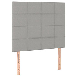 Avis vidaXL Tête de lit à LED Gris clair 100x5x118/128 cm Tissu