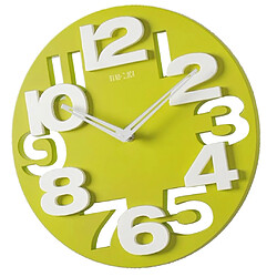 Horloge murale décorative 3d horloge créative analogique pour la maison cuisine chambre vert pas cher