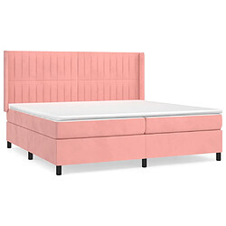 Maison Chic Lit Adulte - Lit simple Lit à sommier tapissier avec matelas moelleux - Meuble de Chambre - Rose 200x200 cm Velours -MN54413