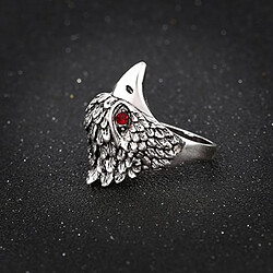 Bijoux Bague Vintage Argent Cristal Animal Tête D'aigle En Forme De Bague Homme 18mm