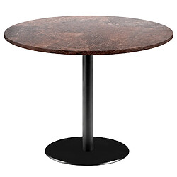 Restootab Table Ø120cm - modèle Rome rouille roc 