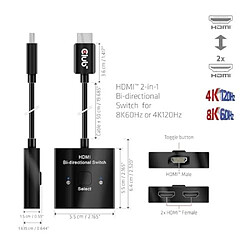 Acheter Club 3D Club3D CSV-1384 HDMI? Commutateur bi-directionnel 2 en 1 pour 8K60Hz ou 4K120Hz