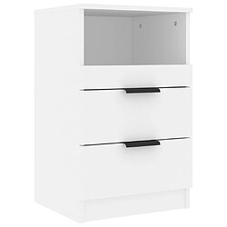 Avis Maison Chic Lot de 2 Tables de chevet - Tables de Nuit Blanc Bois d'ingénierie