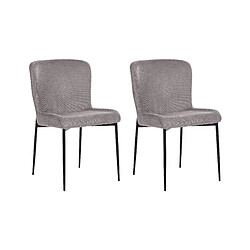 Beliani Chaise de salle à manger ADA Set de 2 Tissu Gris foncé