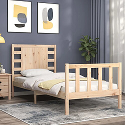 Avis Maison Chic Lit simple - Cadre de lit avec tête de lit Contemporain pour adulte bois massif -MN93235