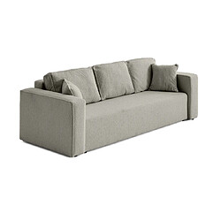 Bestmobilier Topaze - canapé 3 places - convertible avec coffre - en tissu bouclette Topaze - canapé 3 places - convertible avec coffre - en tissu bouclette - Taupe