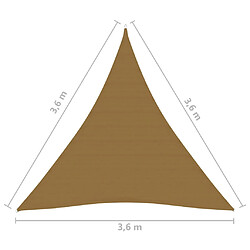 Acheter vidaXL Voile d'ombrage 160 g/m² Taupe 3,6x3,6x3,6 m PEHD