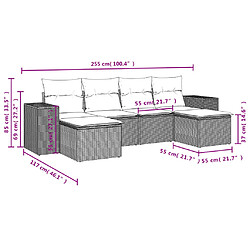 Avis Maison Chic Ensemble Tables et chaises d'extérieur 6pcs avec coussins,Salon de jardin noir résine tressée -GKD431909