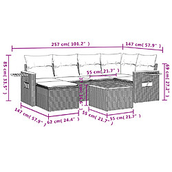 Avis vidaXL Salon de jardin 7 pcs avec coussins noir résine tressée