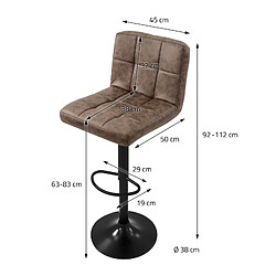 Avis ML-Design Lot de 6 tabourets de bar rembourrées en simili marron chaise hauteur réglable