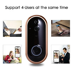 Wewoo Interphone vidéo 1080P Smart WiFi Sonnette Anneau IR Entrée Porte Alerte Sans Fil Sécurité Carillon Cam Alarme avec Caméra pas cher