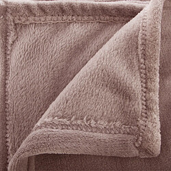 Atmosphera, Createur D'Interieur Grand Plaid en flanelle uni - 230x180 - Rose