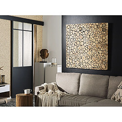 Beliani Décoration murale TWIG Carré Bois Bois clair