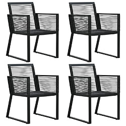 vidaXL Chaises de jardin 4 pcs Corde en rotin Noir