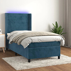 Sommier à lattes,Cadre à lattes de lit pour Adulte matelas et LED Bleu foncé 100x200 cm -MN47843