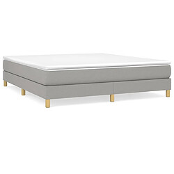 vidaXL Sommier à lattes de lit avec matelas Gris clair 160x200cm Tissu