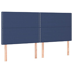 Maison Chic Lot de 4 Têtes de lit design pour chambre - Décoration de lit Bleu 100x5x78/88 cm Tissu -MN23698