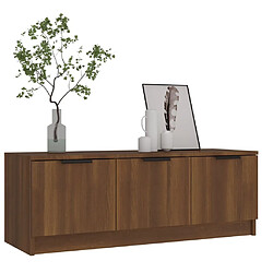 Maison Chic Meuble TV scandinave - Banc TV pour salon Chêne marron 102x35x36,5 cm Bois d'ingénierie -MN87902 pas cher